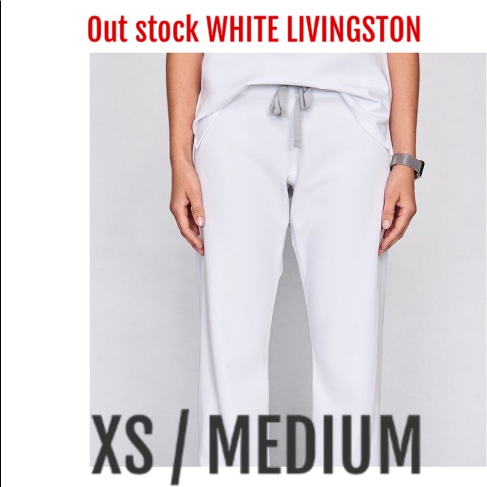 MEDIUM WHITE FIGS SCRUB PANTS